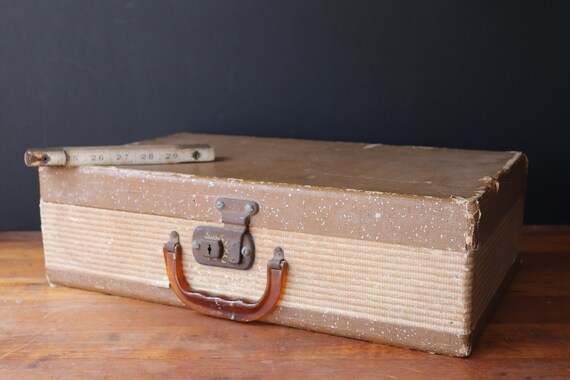 Vintage Striped Suitcase, Vintage Luggage, Retro … - image 2