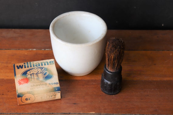 vintage white ironstone shave