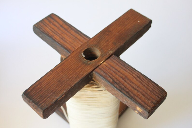 Vintage Wooden Twine Holder Craft Storage Primitive Vintage Etsy