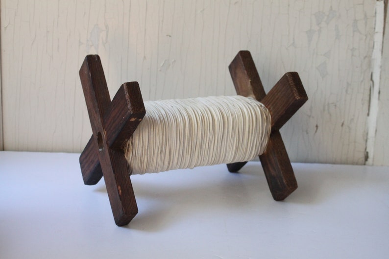 Vintage Wooden Twine Holder Craft Storage Primitive Vintage Etsy