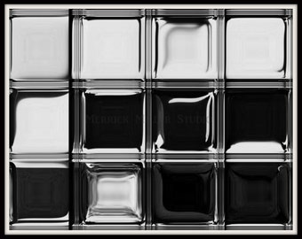 The Wicked Witch Of The West Black White Tile Abstract 11x11  original wall decor fine art hang anywhere simple glass tile replica gift