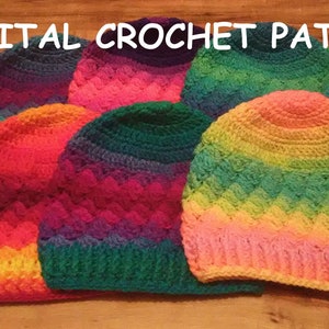 Hat Crochet Pattern PDF - Slanted Shells Hat Crochet Pattern (also ...