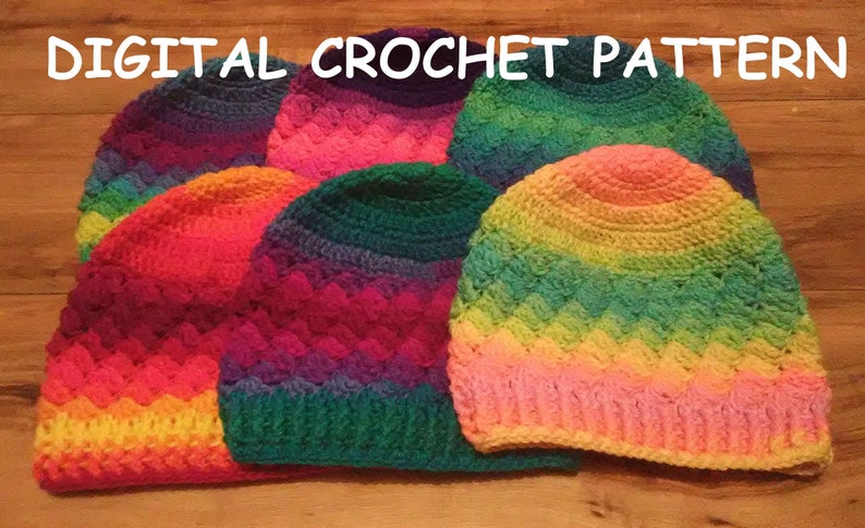 Hat Crochet Pattern PDF Slanted Shells Hat Crochet Pattern also ...