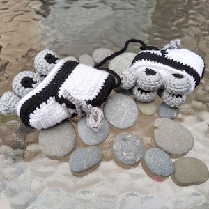 Handcrafted Mini Roller Skates with Stopper Crochet Car Rearview Mirror Hanging Charm zdjęcie 3