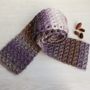 Fashion Crochet Melange Long Wool Winter Scarf, Crochet Accessory, Hand Knitted Scarf