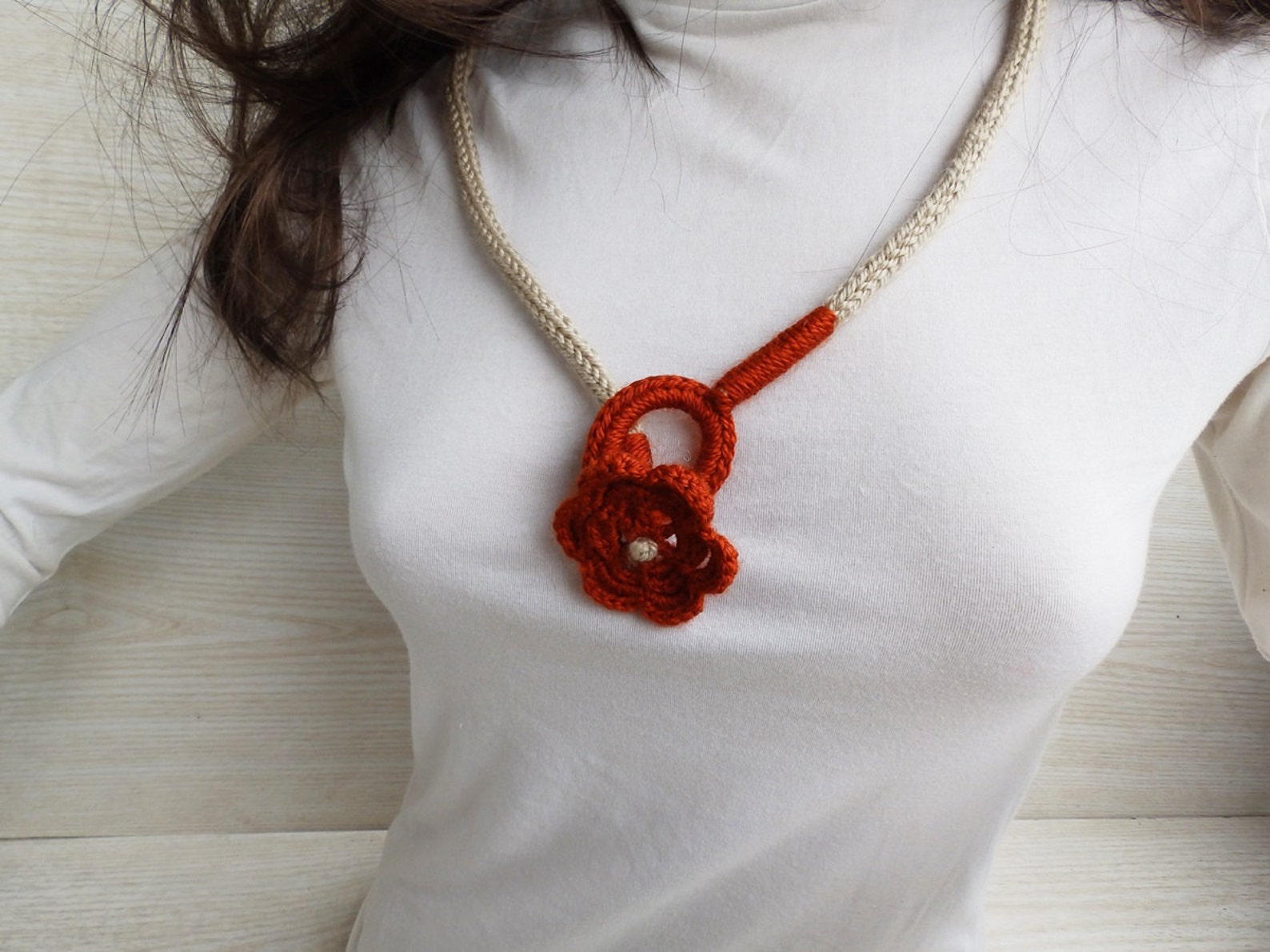Fashion Crochet Jewelry Set Crochet Flowers Necklace Etsy