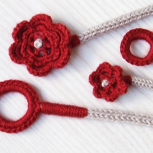 Fashion Crochet Jewelry Set, Crochet Flowers Necklace Bracelet, Set of Fashion Crochet Flowers, Set of Textile Jewellery