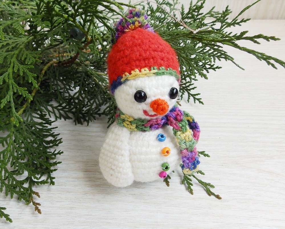 ぬいぐるみかぎ針編み雪だるまアミグルミクリスマスオーナメントツリー