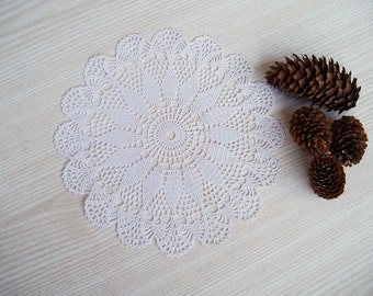 Lace Crochet White Round Doily, Crochet Centerpiece, Lace Crochet Table Decor, Crochet White Table Decorative Cover