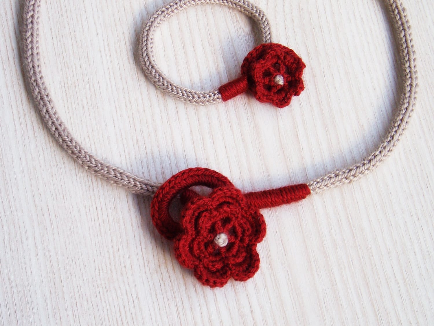 Fashion Crochet Jewelry Set Crochet Flowers Necklace Etsy