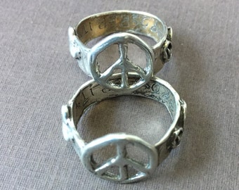 Sterling Silver Peace Ring/size 6