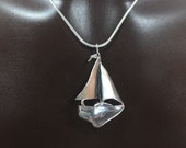 Sterling Sailboat Pendant Add Silver Snake Chain Option