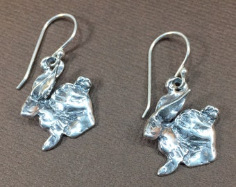 Silver Easter Bunny Earrings