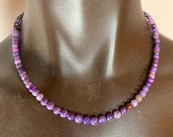Classic Sugilite Necklace with Sterling Silver/20 inches