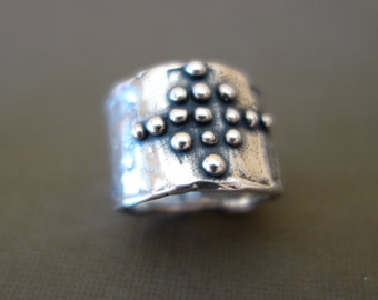 Sterling Silver Dotted Cross Ring/size 6.25