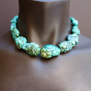 Gigantic Genuine Turquoise Nugget Necklace image 2