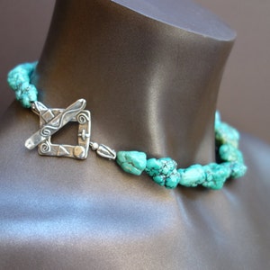 Gigantic Genuine Turquoise Nugget Necklace image 1