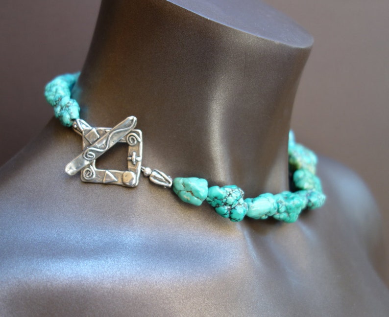 Gigantic Genuine Turquoise Nugget Necklace image 1