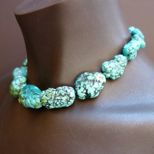 Gigantic Genuine Turquoise Nugget Necklace image 3