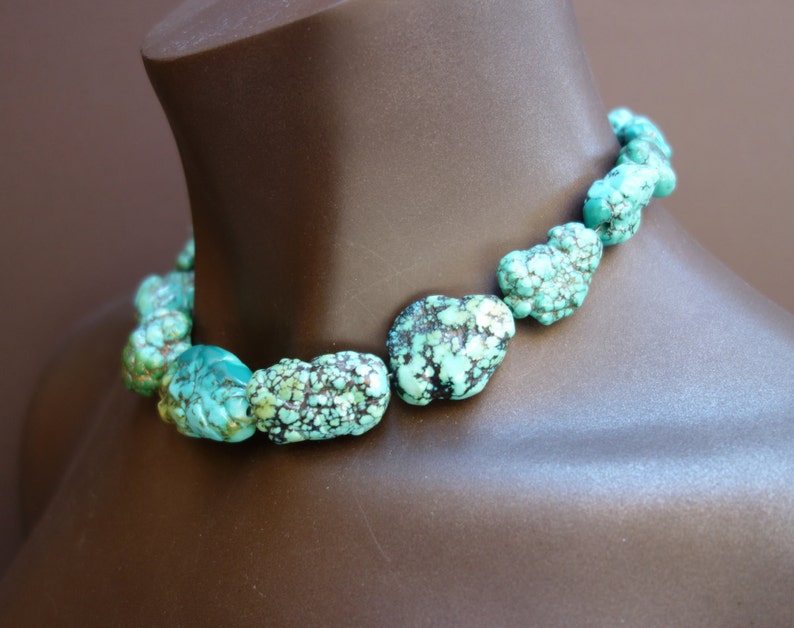 Gigantic Genuine Turquoise Nugget Necklace image 3