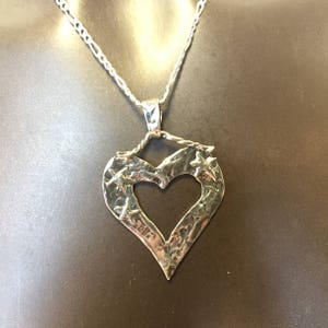 Thankful, Grateful, Blessed/Sterling Heart Pendant/Add Silver Figaro Chain Option image 1