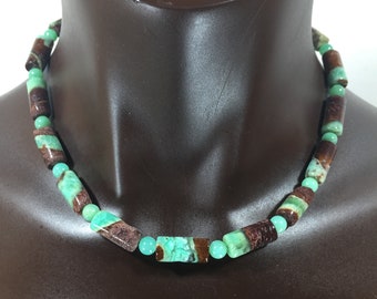 Green Australian Chrysoprase~18.5 inch Necklace~Sterling Silver beads and clasp~Gift for Mom