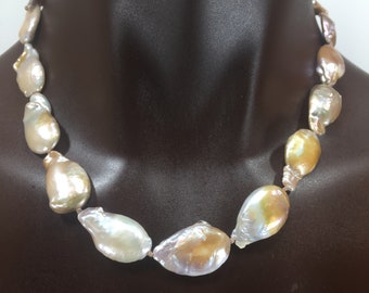 Stunning  Coin  Pearl  Necklace/20 Inches/ Bridal Wear/Heirloom Necklace/Gallery Quality/Mother-Of-The Bride