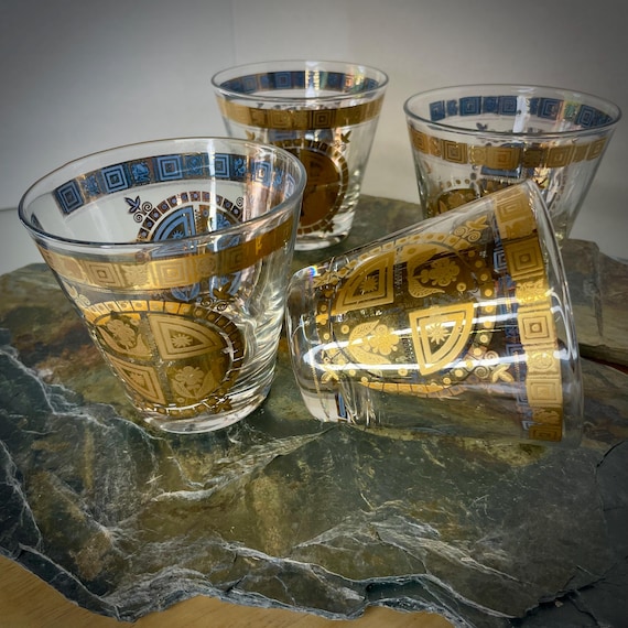 Vintage Culver Coronet 22k Gold Rock Cocktail Glasses (4) MCM Mid Century  Modern - Etsy Ireland