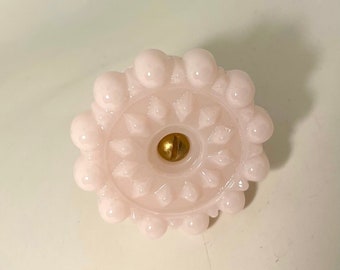 Pink Glass Drawer Pull (One) by Mosser Glass- Bronze hardware