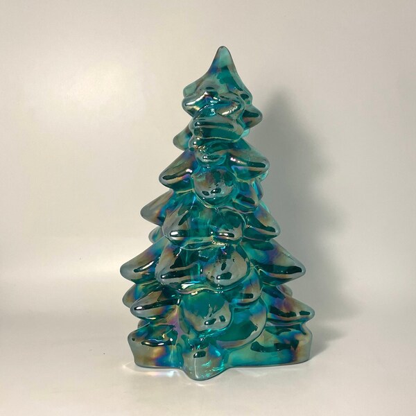 Green Teal Christmas Tree by Mosser Glass