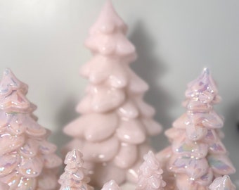 Pink Christmas Trees by Mosser Glass