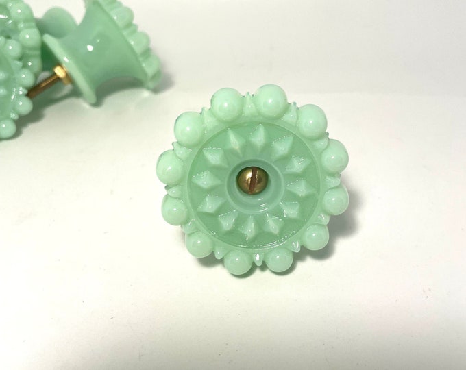 Jadeite Glass Drawer Pull by Mosser Glass Bronze Hardware Etsy