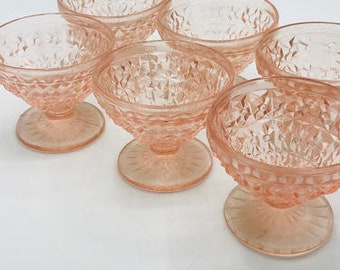 Vintage Pink Glass Dessert Bowls (Each sold separetly)