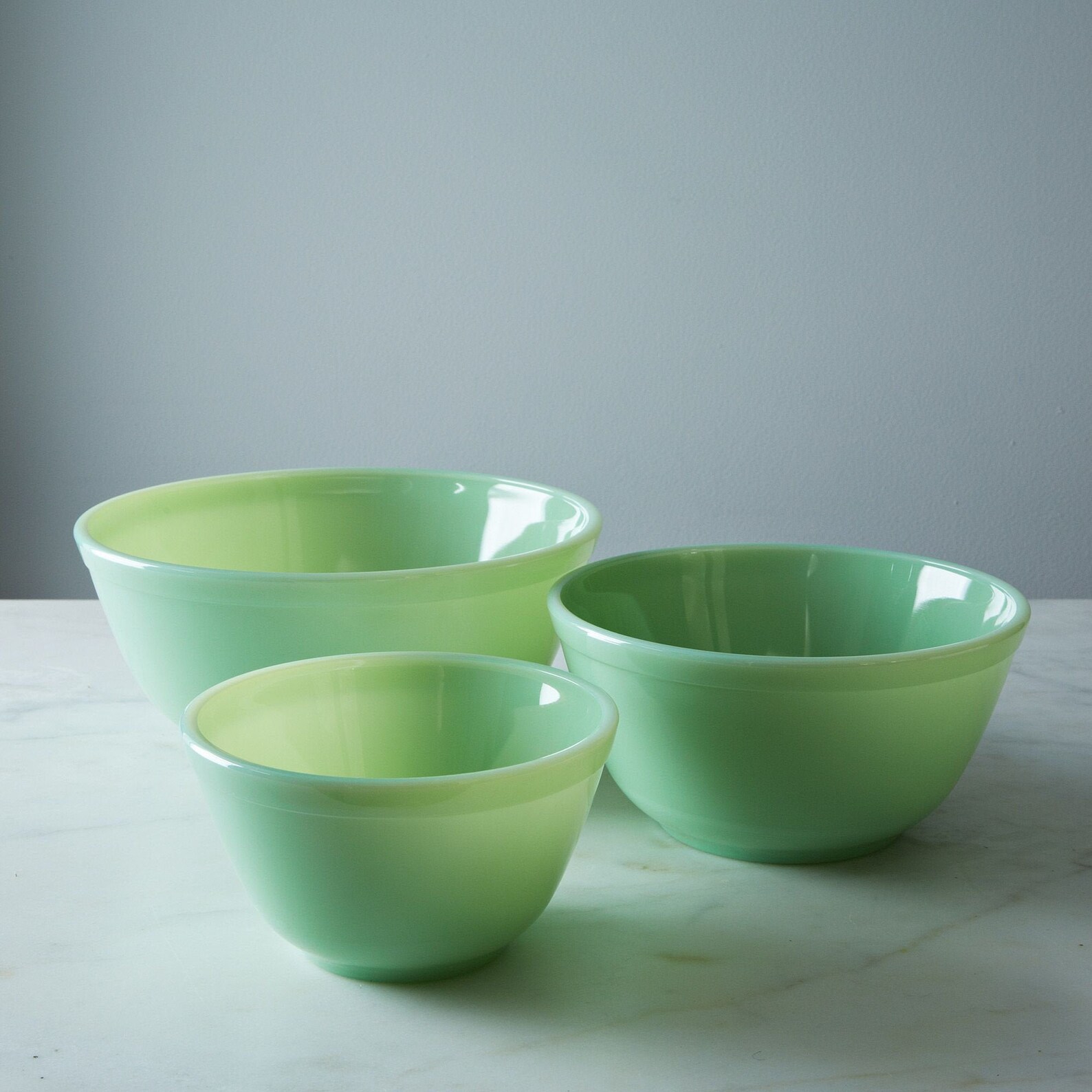 Jadeite glass Mixing Bowls by Mosser Glass 3 sizes each sold Etsy