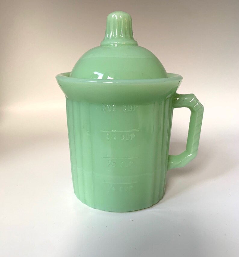 Jadeite Measuring Cup With Lid by Mosser Glass Etsy