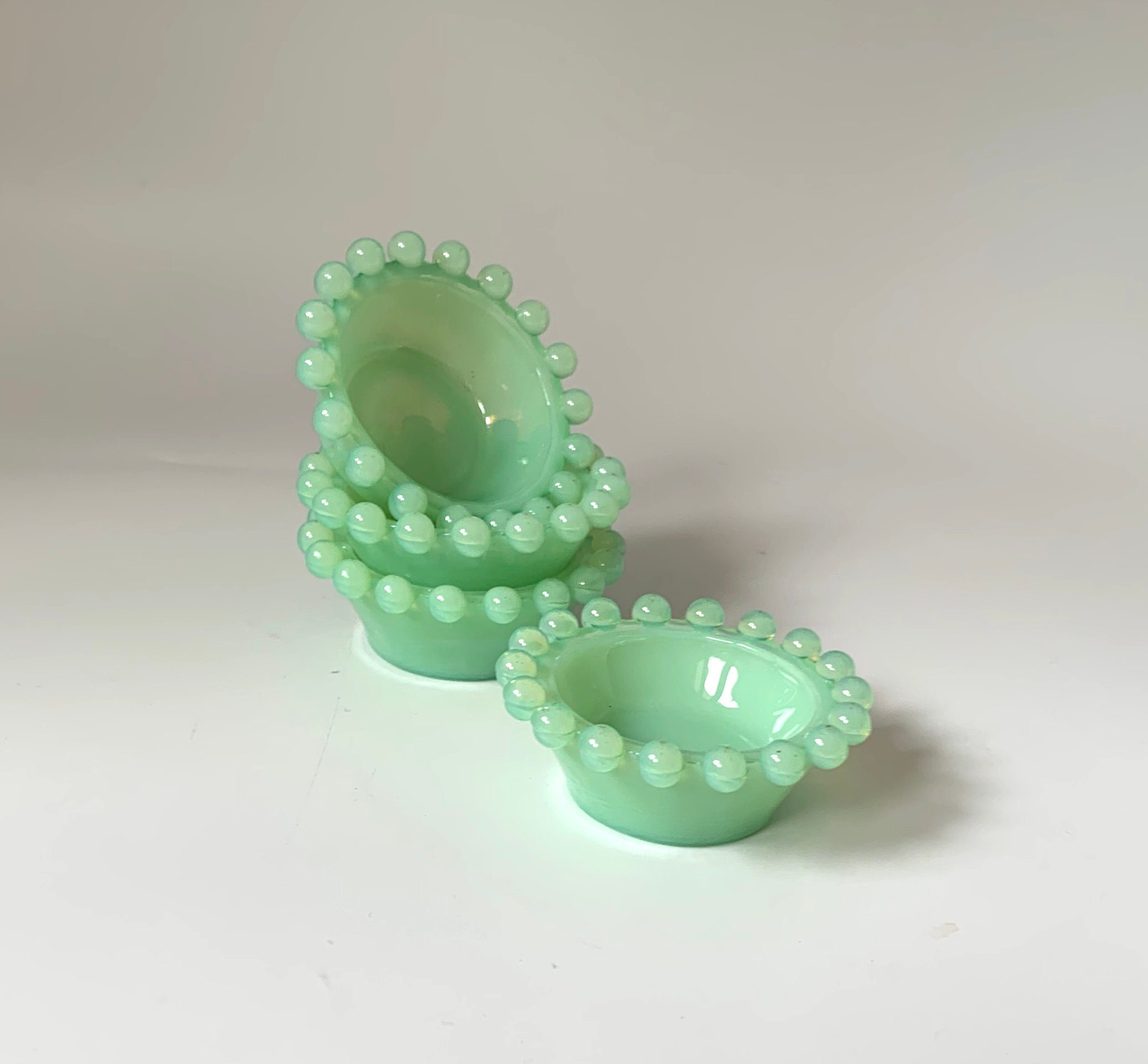Jadeite Glass Salt Cellars set of 4 Etsy