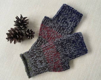 Winter fingerless gloves for women, Knit arm warmers, Half finger texting gloves, Warm mittens Wool wrist warmers Zero waste Christmas gift