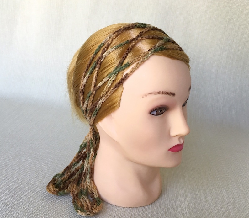 Womens Crochet Head Scarf Crochet Headband Boho Crochet Head Wrap Hippie Gypsy Hair Scarf Summer