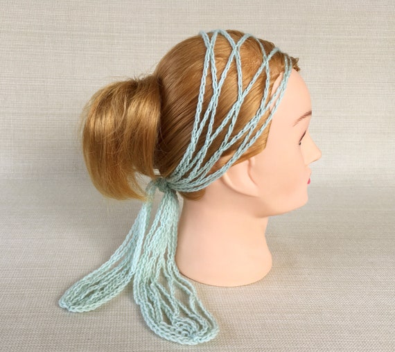 Hippie Headbands for Women Mesh Crochet Headband Skinny Hair