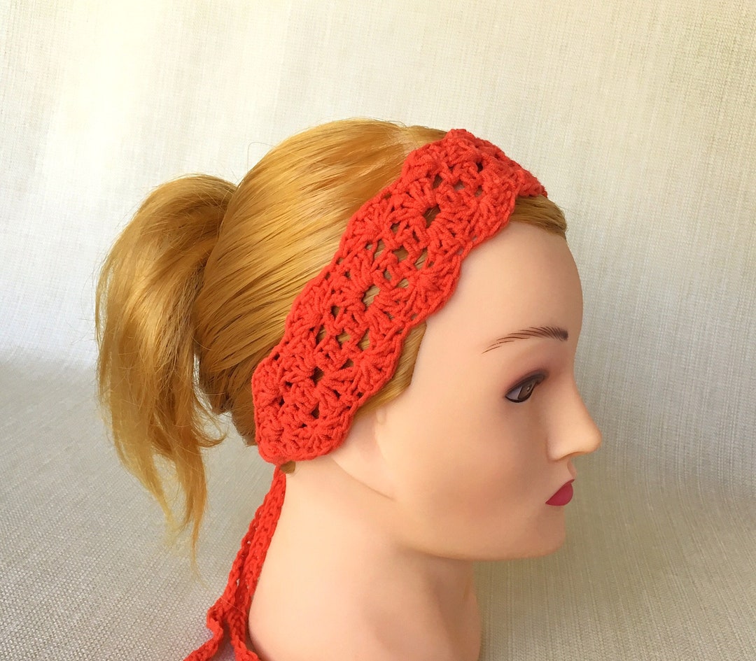 Crochet HeadbandHead Bands for Women Boho Headband With Ties