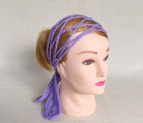 Boho Crochet Hair Scarf Hippie Headband Head Wrap Gypsy Head Scarf Womens  Hair Accessory Skinny Headscarf Mesh Headband Gift for Her - Etsy