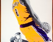 Items similar to Kobe Bryant. "The Reverse" Stencil Art on Canvas on Etsy