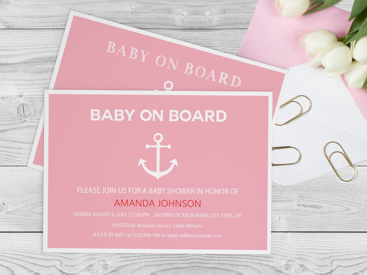 Nautical Baby on Board Baby Shower Template | Etsy Nautical Baby on Board Baby Shower Template | Etsy