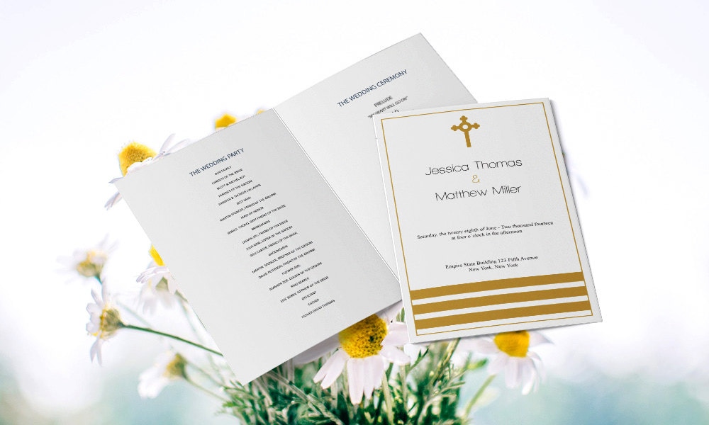 Catholic Wedding Program Templates Editable PDF 8.5 x 11