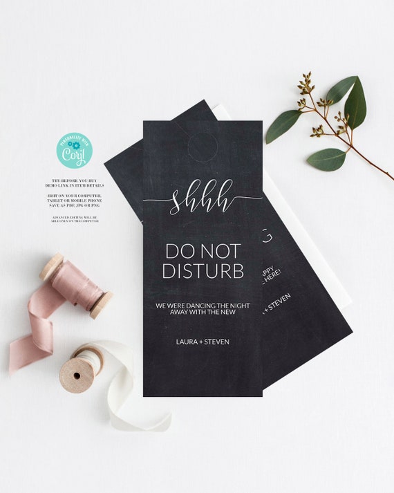 Chalboard Wedding Door Hanger Template Please Do Not Disturb Door Hanger Wedding Itinerary Rustic Welcome Bag Diy Printable Door Hanger