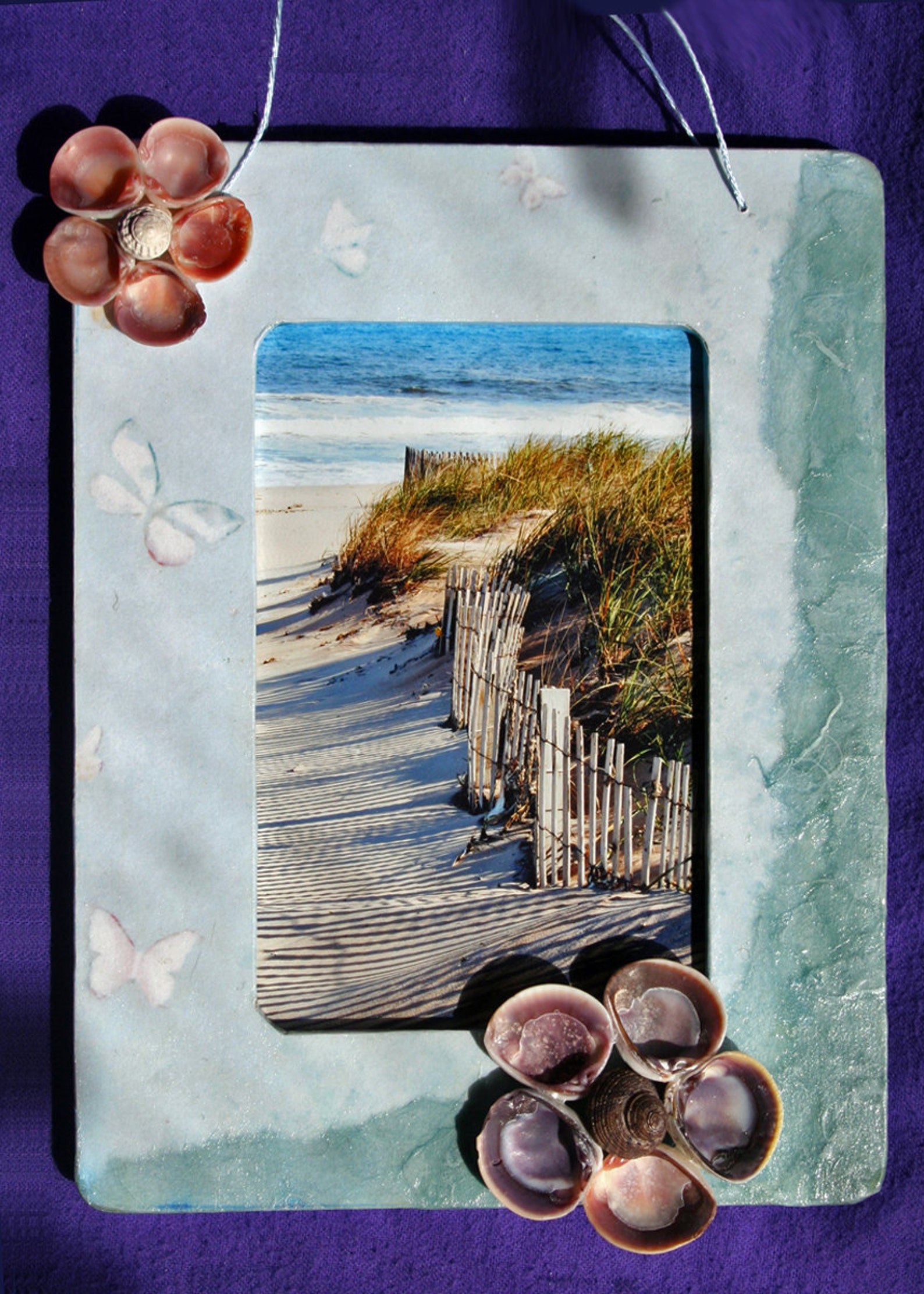 Decoupage and seashell wall art picture frame Etsy