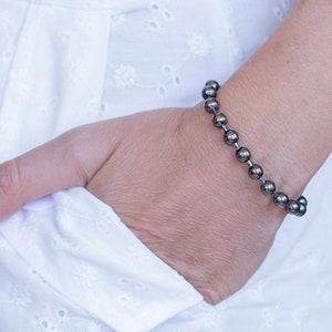 Ball Bracelet, Black Chain Bracelet, Link Bracelet, Minimalist Bracelet, Stacking Bracelet, Layering Bracelet, Gift Bracelet, Black Jewelry