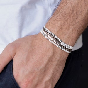 Men's Bracelet - Men's Wrap Bracelet - Men's Chain Bracelet - Men's Silver Bracelet - Men's Jewelry - Men's Gift - Boyfriend Gift - Husband
