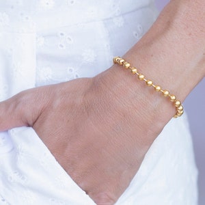 Gouden balarmband - gouden schakelarmband - gouden schakelarmband - gouden minimale armband - minimalistische armband - stapelarmband - Layring