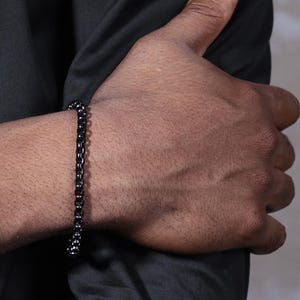 Men&#39;s black Bracelet, Men&#39;s Stainless steel Bracelet, Men&#39;s Chain Bracelet, Men&#39;s Jewelry, Mens Gift, Boyfriend Gift, Husband Gift, Eylon Br